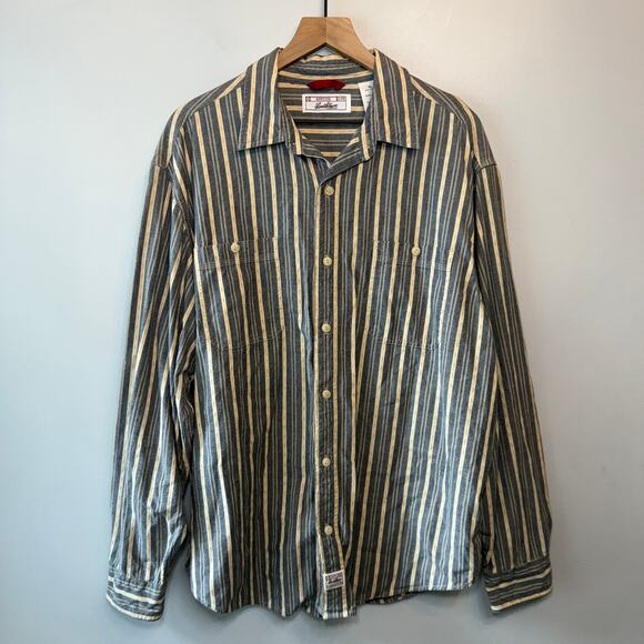 Vintage Levi's 90s Striped Long Sleeve Button Dress Shirt Men's Size X-Large - Picture 1 of 5